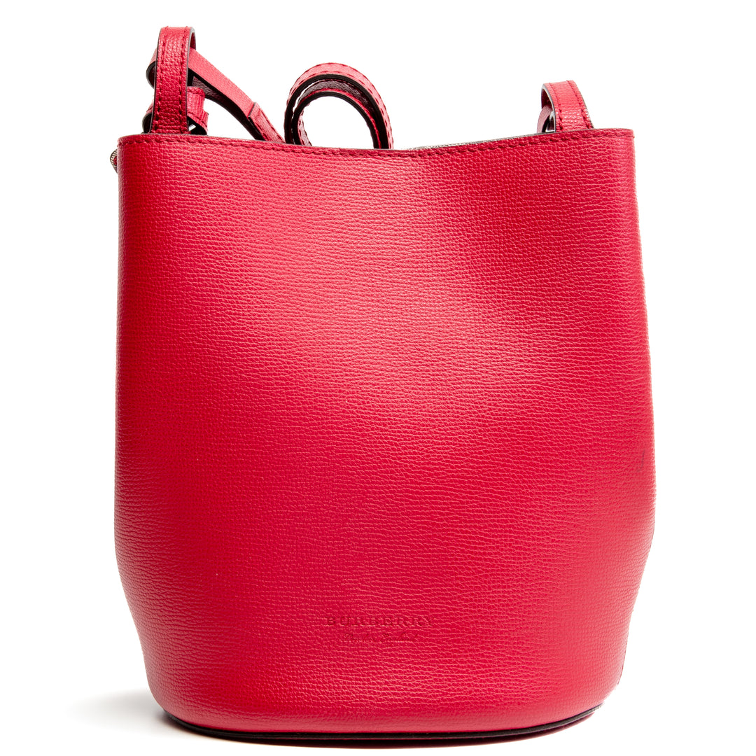 BURBERRY Lorne Bucket Bag - Red