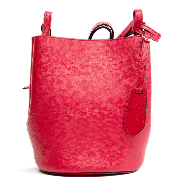 BURBERRY Lorne Bucket Bag - Red