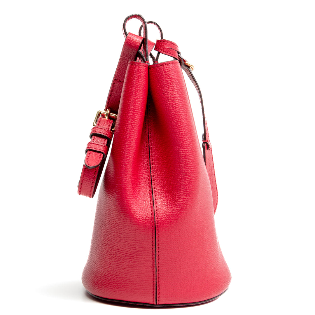 BURBERRY Lorne Bucket Bag - Red