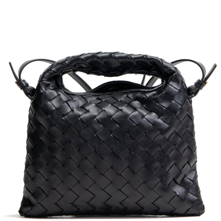 BOTTEGA VENETA Intrecciato Mini Hop Shoulder Bag - Shadow (Black)