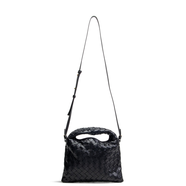 BOTTEGA VENETA Intrecciato Mini Hop Shoulder Bag - Shadow (Black)