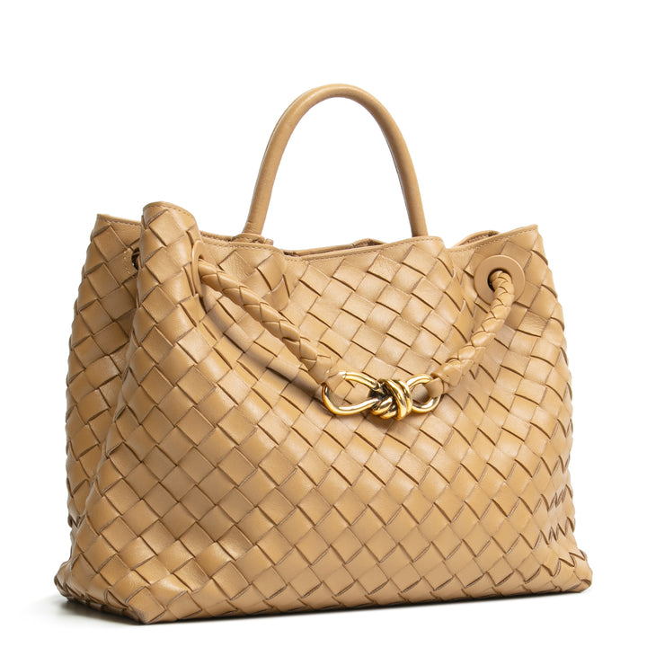 Bottega Veneta Medium Andiamo Bag Dark Praline - Outlet Final Sale