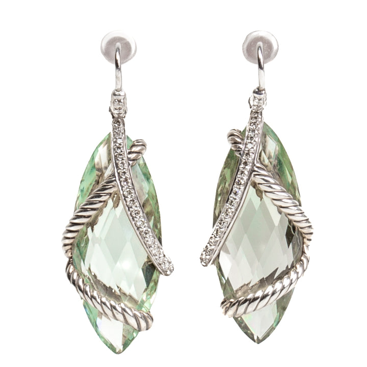 DAVID YURMAN Prasiolite and Diamond Wrap Earrings - FINAL SALE