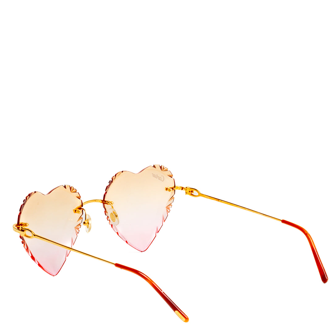 CARTIER Piccadilly Heart Diamond Cut Rimless Heart Sunglasses - FINAL SALE