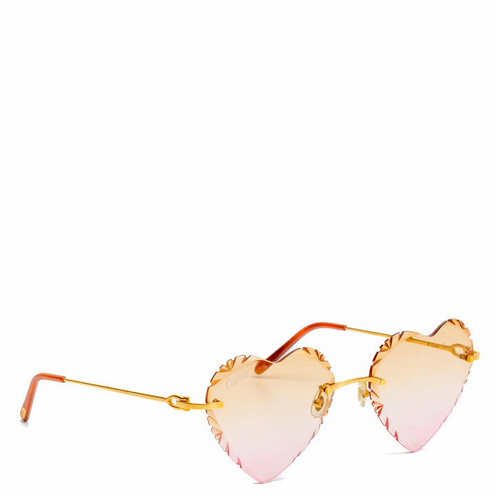 CARTIER Piccadilly Heart Diamond Cut Rimless Heart Sunglasses - FINAL SALE