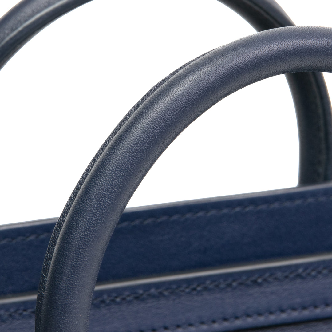 CELINE Smooth Calfskin Nano Luggage Bag - Navy Blue