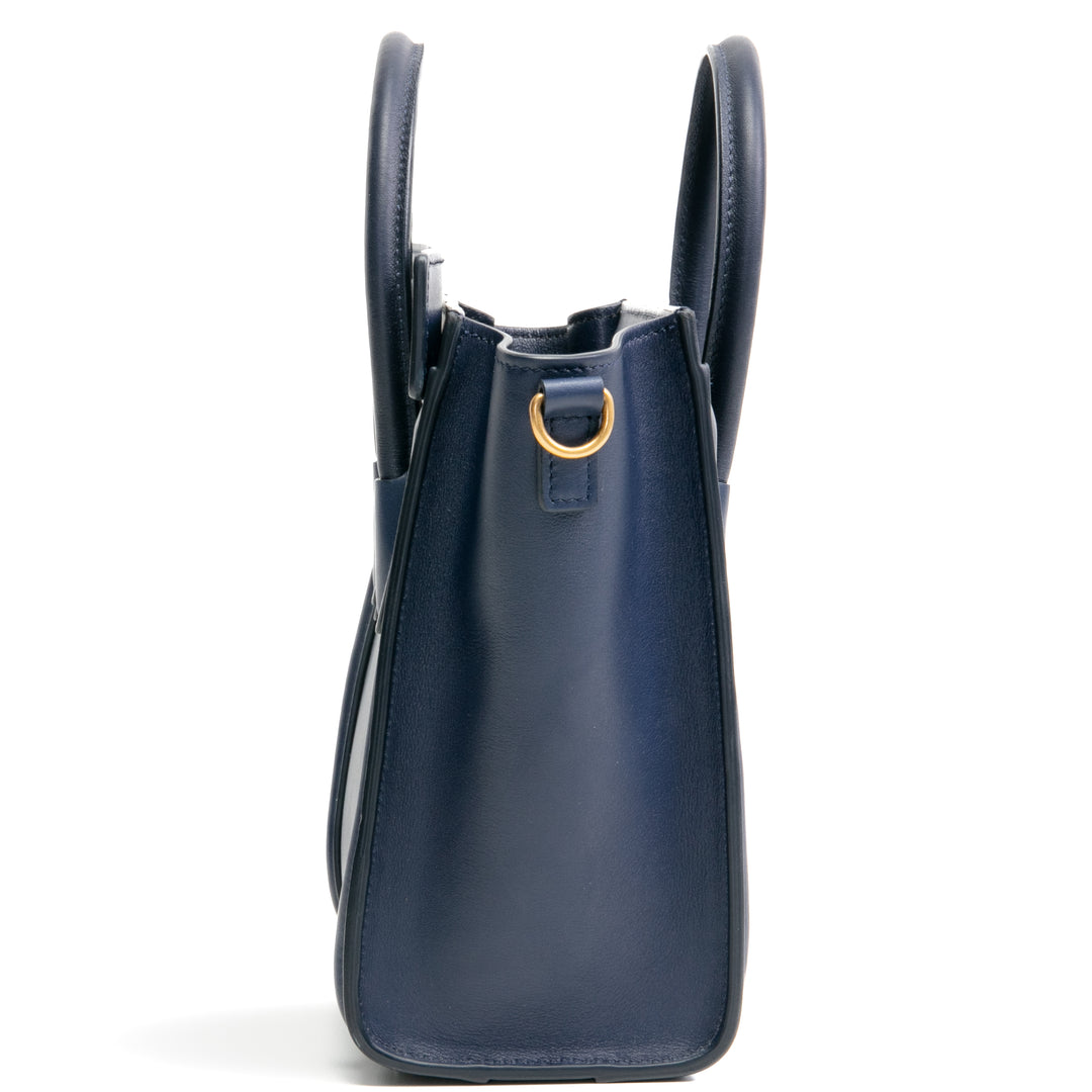 CELINE Smooth Calfskin Nano Luggage Bag - Navy Blue