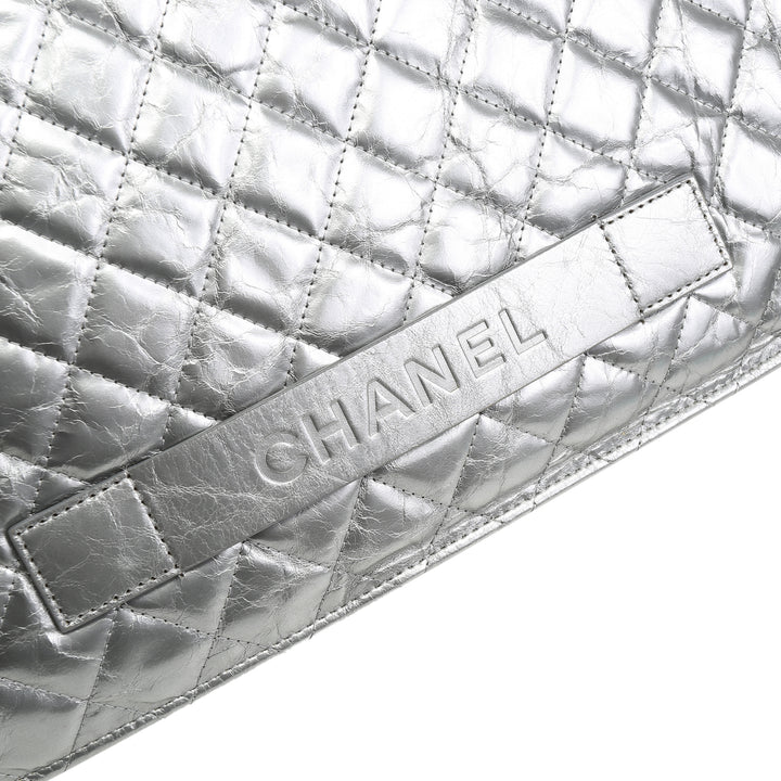 CHANEL Crinkled Quilted Laptop Cover - Silver - OUTLET FINAL SALE