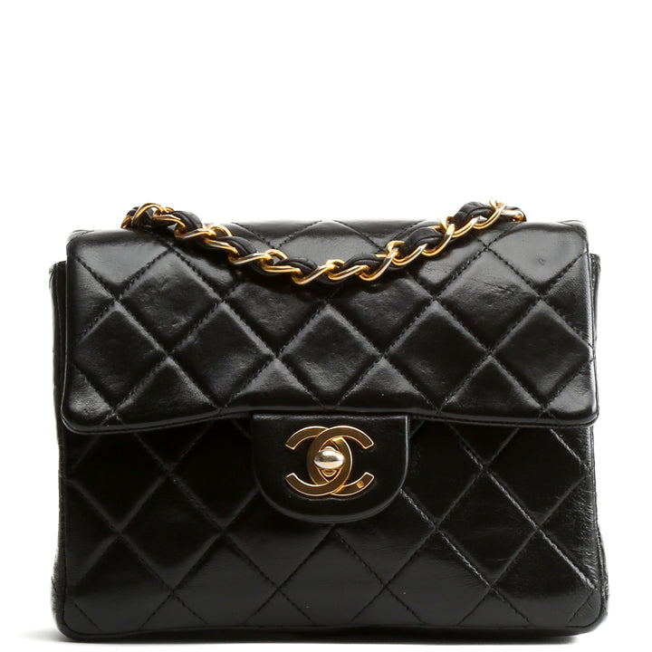 CHANEL Classic Vintage Lambskin Mini Square Flap Bag - Black OUTLET FINAL SALE