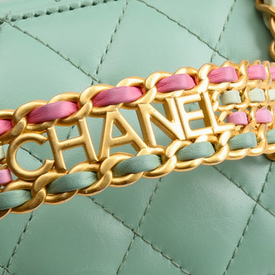 CHANEL Pick Me Up Logo Handle Small Vanity Case - Mint Green