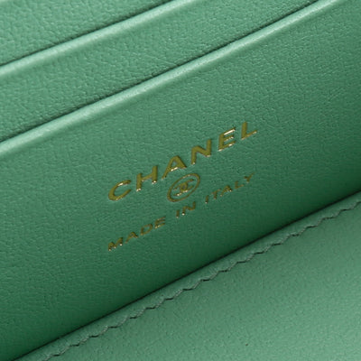 CHANEL Pick Me Up Logo Handle Small Vanity Case - Mint Green