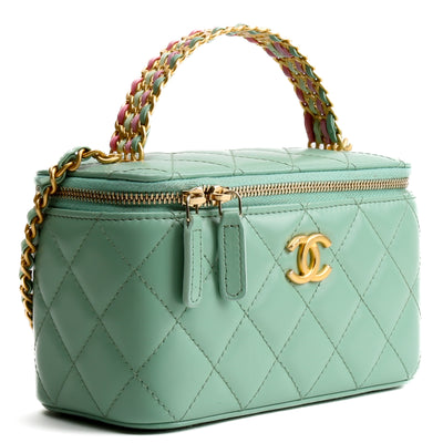 CHANEL Pick Me Up Logo Handle Small Vanity Case - Mint Green