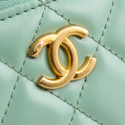 CHANEL Pick Me Up Logo Handle Small Vanity Case - Mint Green