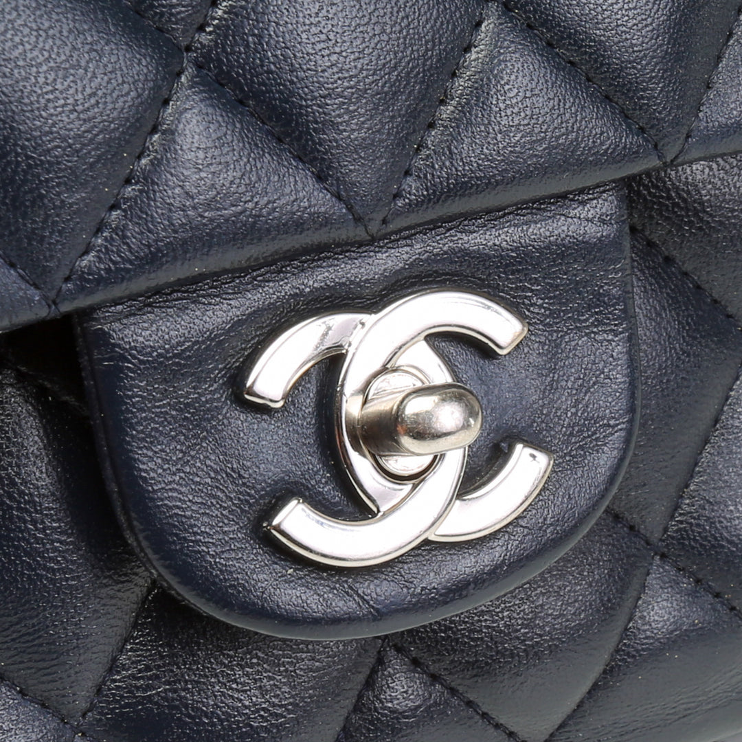 CHANEL Classic Quilted Double Flap Medium - Navy- OUTLET ITEM FINAL SALE