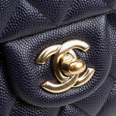 CHANEL Caviar Classic Double Flap Medium -Navy