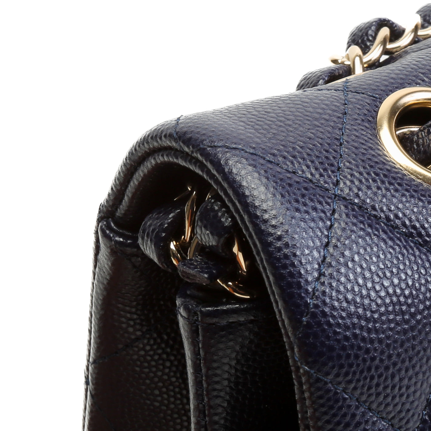 CHANEL Caviar Classic Double Flap Medium -Navy