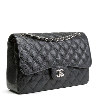 CHANEL Caviar Classic Jumbo Double Flap - Black