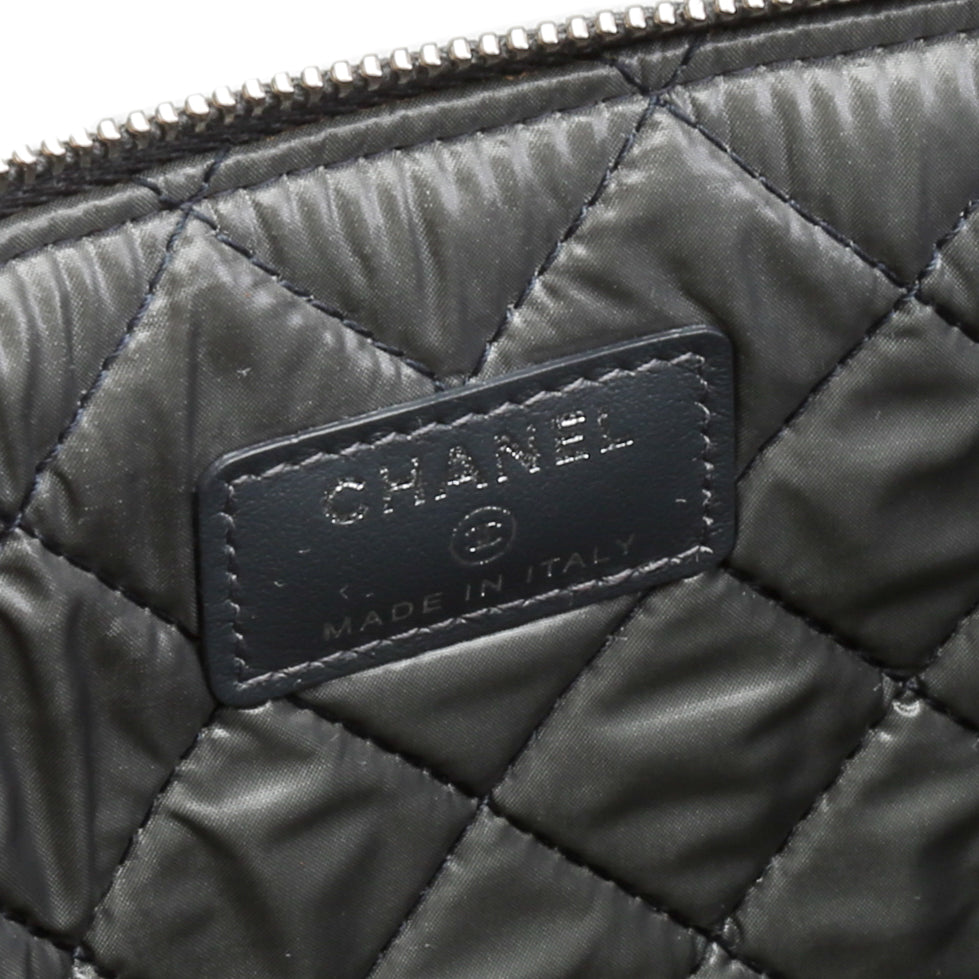 CHANEL Denim Sequin Deauville O-Case - Gray