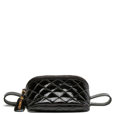 CHANEL Patent Quilted Belt Bag - Black -OUTLET FINAL SALE