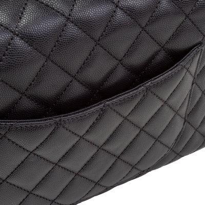 CHANEL Small Caviar Quilted Coco Handle Flap Bag - Black