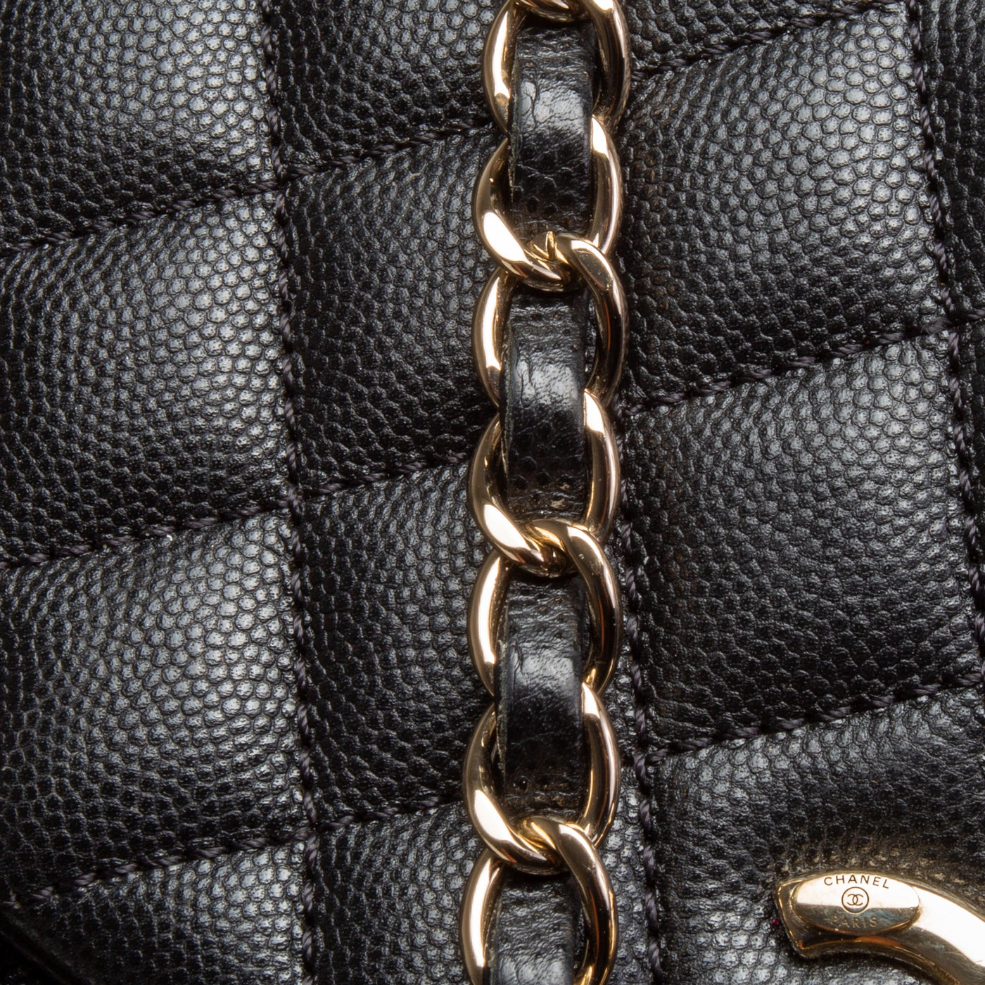 CHANEL Small Caviar Quilted Coco Handle Flap Bag - Black