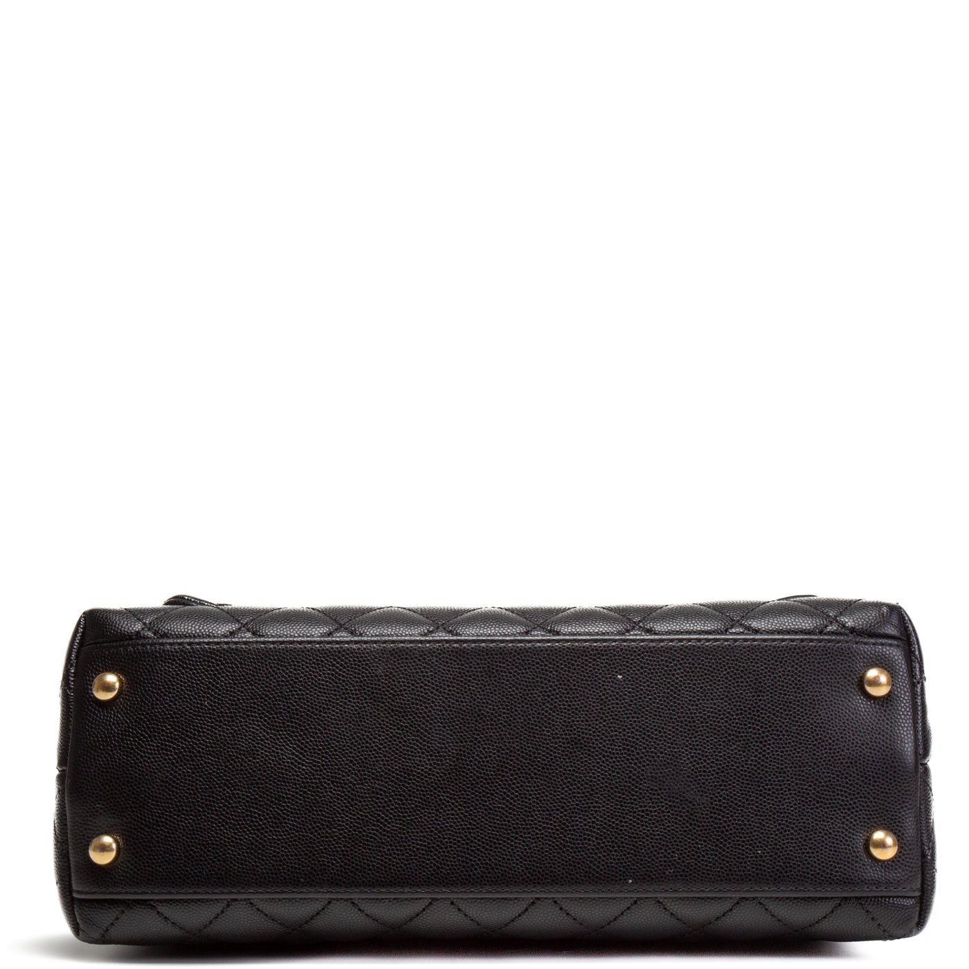 CHANEL Small Caviar Quilted Coco Handle Flap Bag - Black