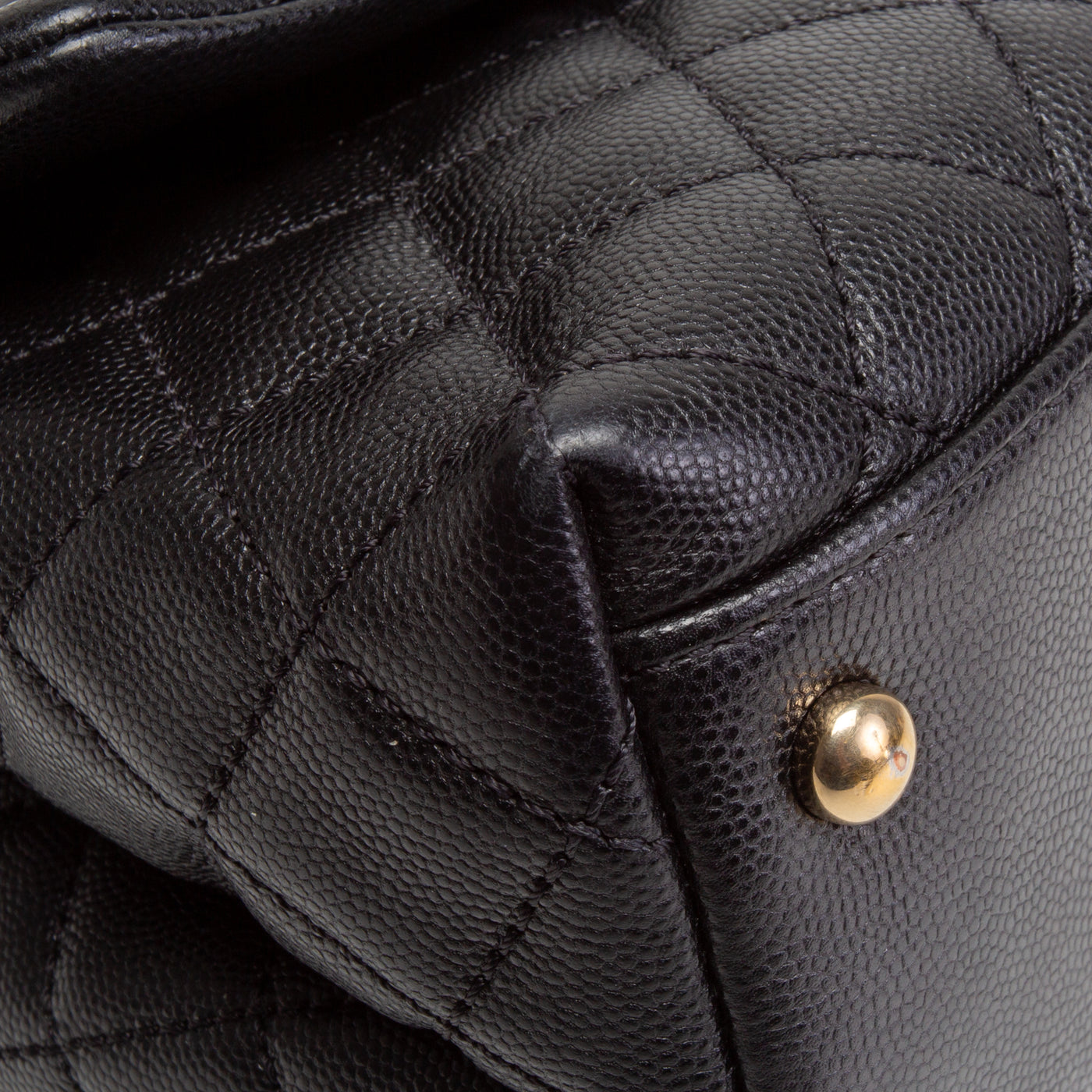 CHANEL Small Caviar Quilted Coco Handle Flap Bag - Black