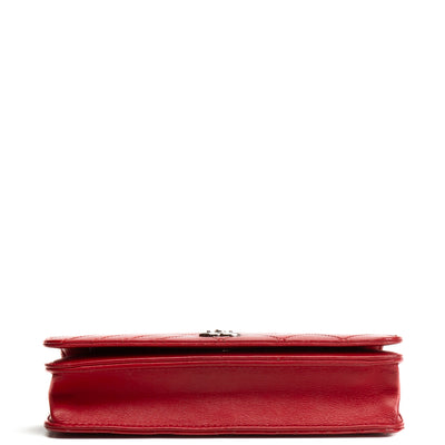 CHANEL Patent Leather Wallet On Chain - Red OUTLET FINAL SALE