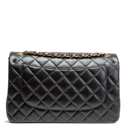 CHANEL Classic Lambskin Jumbo Double Flap - Black