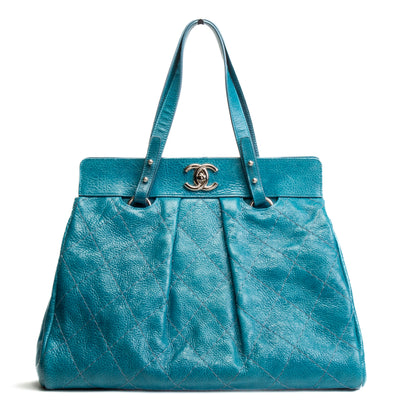 CHANEL Glazed On The Road Large Tote - Turquoise