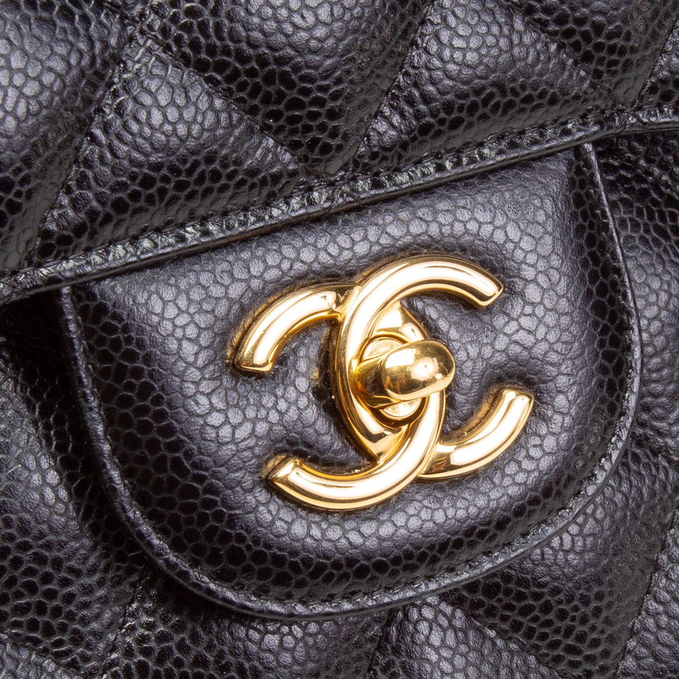 CHANEL Classic Double Flap Caviar Jumbo Flap - Black