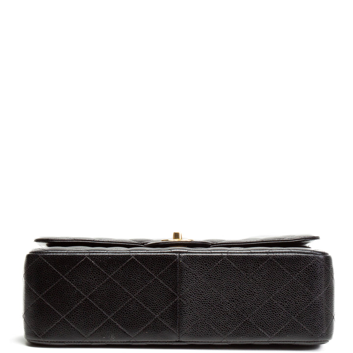 CHANEL Classic Double Flap Caviar Jumbo Flap - Black