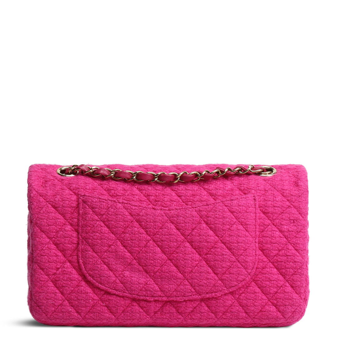 CHANEL Classic Tweed Medium Double Flap - Hot Pink