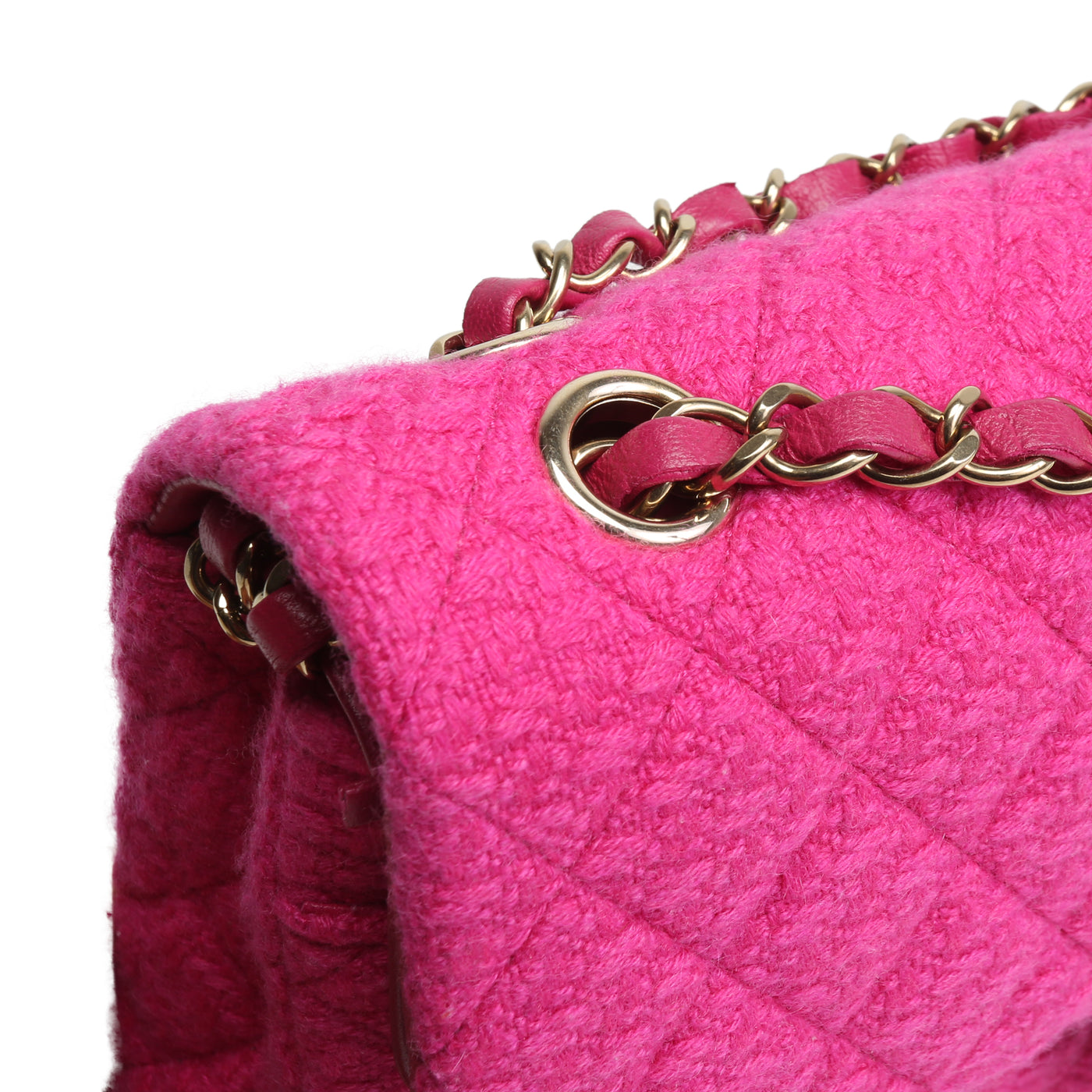 CHANEL Classic Tweed Medium Double Flap - Hot Pink