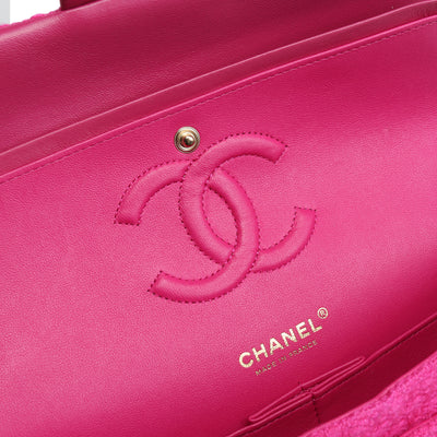 CHANEL Classic Tweed Medium Double Flap - Hot Pink