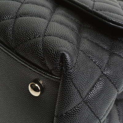 CHANEL Caviar Quilted Small Coco Handle - Black