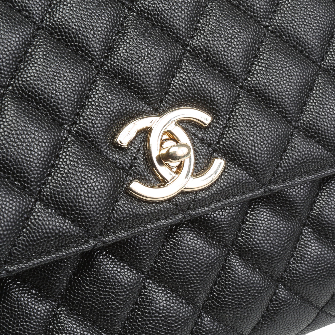 CHANEL Caviar Quilted Small Coco Handle - Black