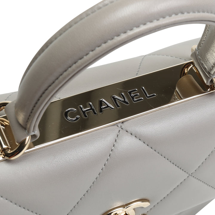 CHANEL Trendy CC Lambskin Top Handle - Gray