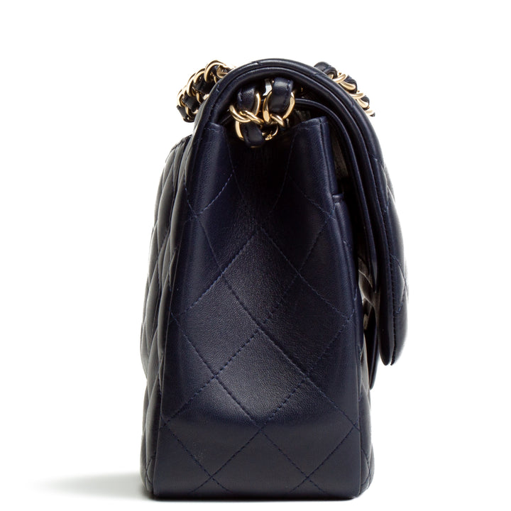 CHANEL Classic Jumbo Lambskin Double Flap- Navy Blue