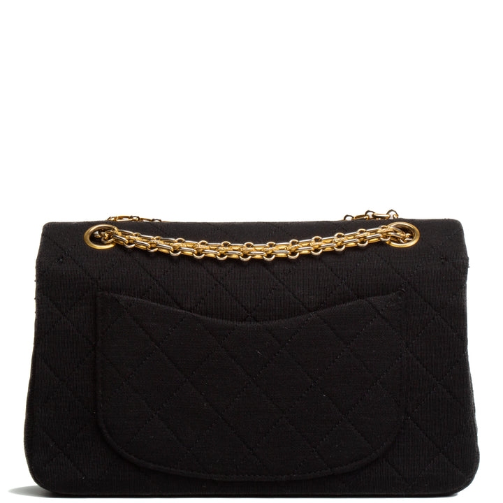 CHANEL Small Jersey Double Flap Bag - Black