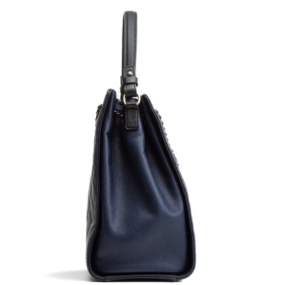 CHANEL CC Drawstring Medium Bucket Bag- Navy/Black