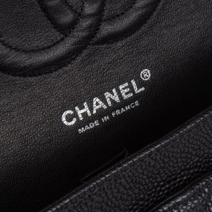 CHANEL Classic Medium Caviar Double Flap -Black