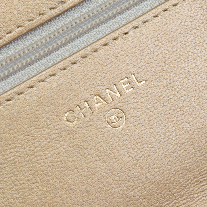 CHANEL Quilted Chanel 19 WOC - Metallic Gold