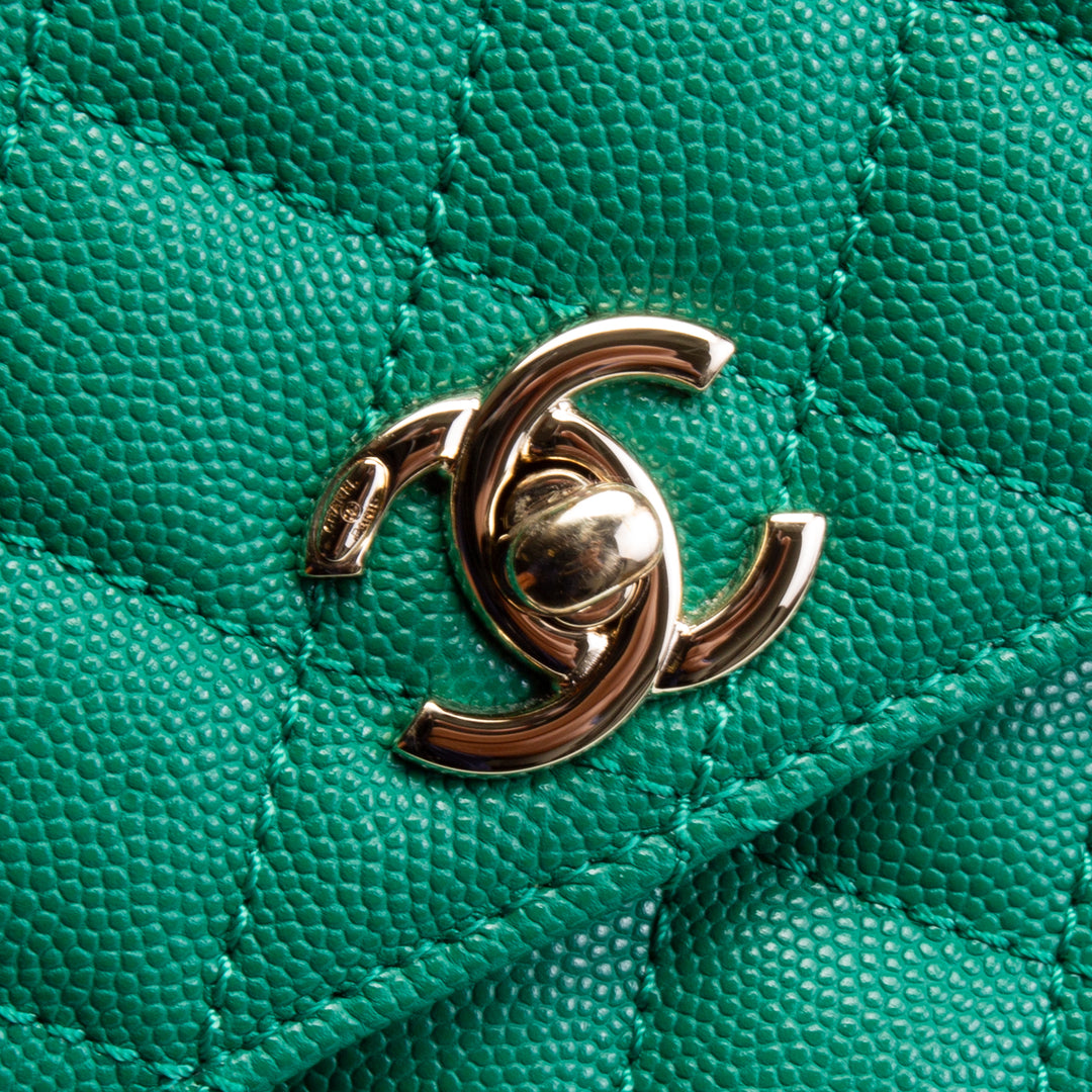 CHANEL Mini Coco Handle Flap Bag - Kelly Green