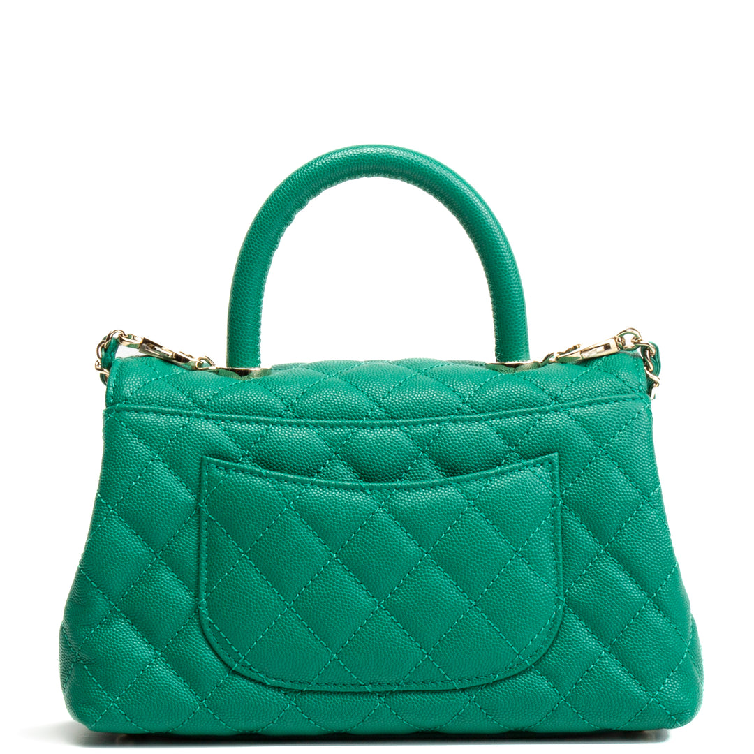 CHANEL Mini Coco Handle Flap Bag - Kelly Green