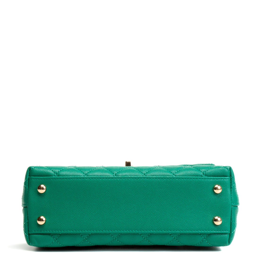 CHANEL Mini Coco Handle Flap Bag - Kelly Green