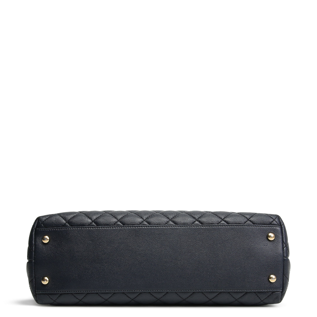 CHANEL Coco Top Handle Medium Flap Navy - OUTLET FINAL SALE