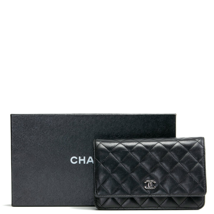 CHANEL Lambskin Wallet on Chain - Black OUTLET FINAL SALE