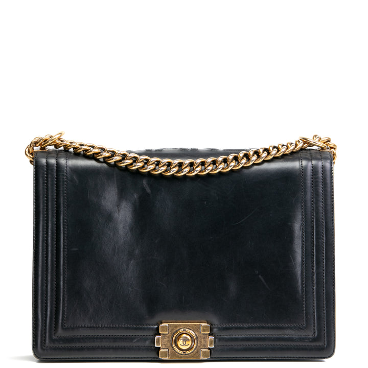 Chanel Großer Originalverschluss Boy Bag- Black Outlet Final Sale