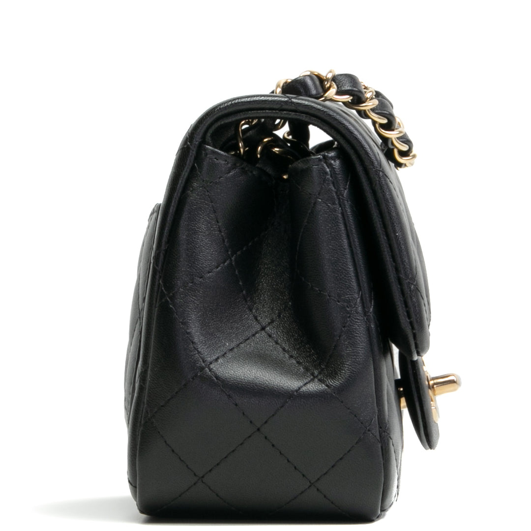 CHANEL Mini Square Flap Bag - Black